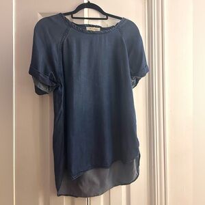 Denim Style Short Sleeve Top